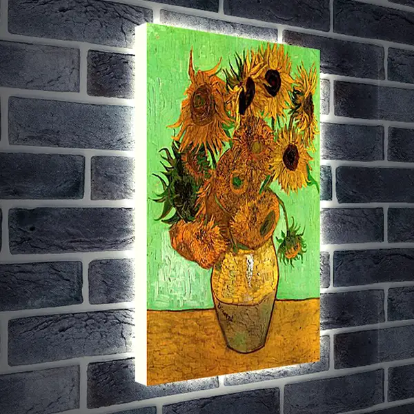 Лайтбокс световая панель - Still Life Vase with Twelve Sunflowers 2. Винсент Ван Гог