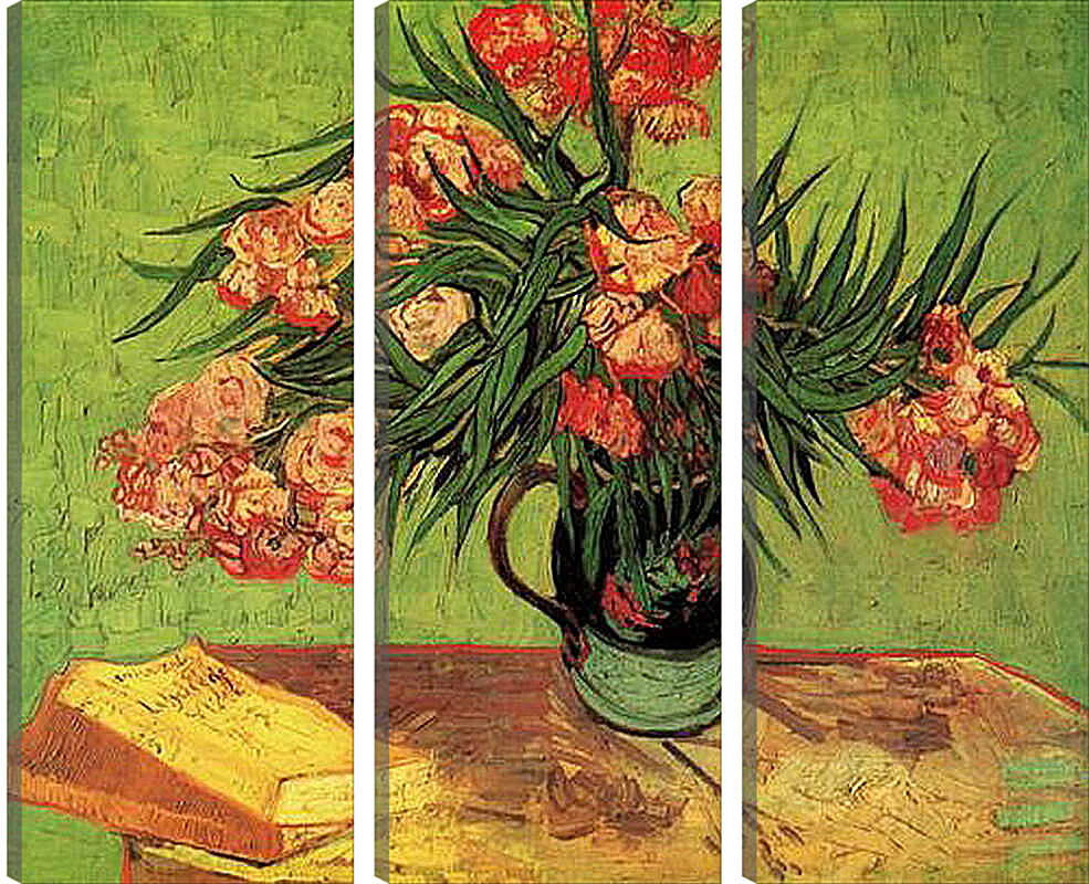 Модульная картина - Still Life Vase with Oleanders and Books. Винсент Ван Гог