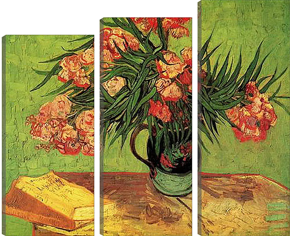 Модульная картина - Still Life Vase with Oleanders and Books. Винсент Ван Гог