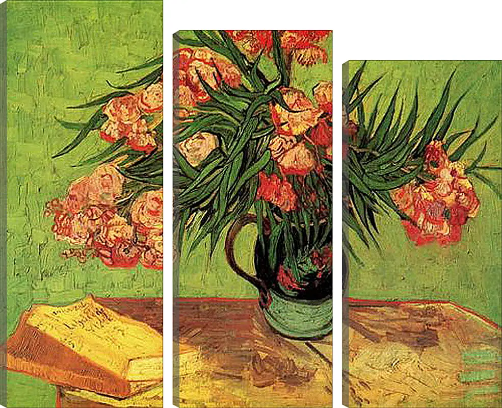 Модульная картина - Still Life Vase with Oleanders and Books. Винсент Ван Гог