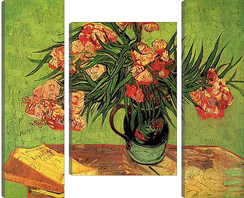 Модульная картина - Still Life Vase with Oleanders and Books. Винсент Ван Гог