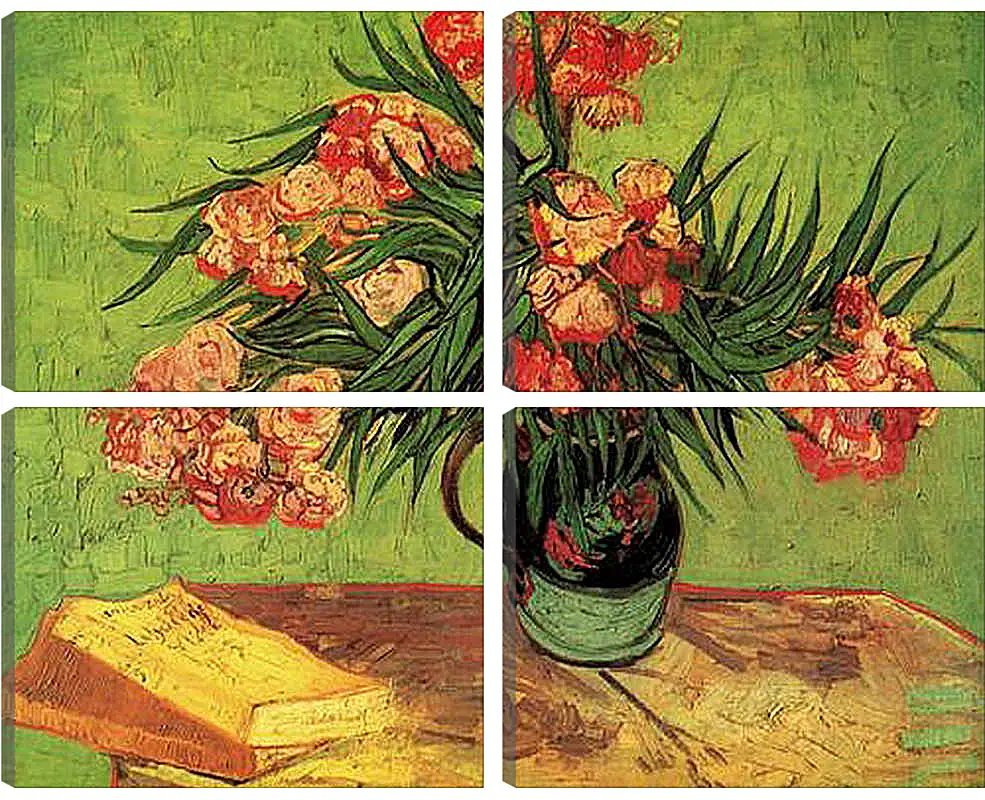 Модульная картина - Still Life Vase with Oleanders and Books. Винсент Ван Гог