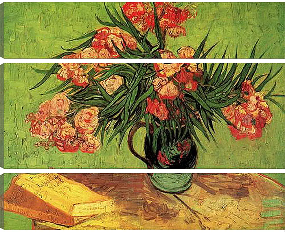 Модульная картина - Still Life Vase with Oleanders and Books. Винсент Ван Гог