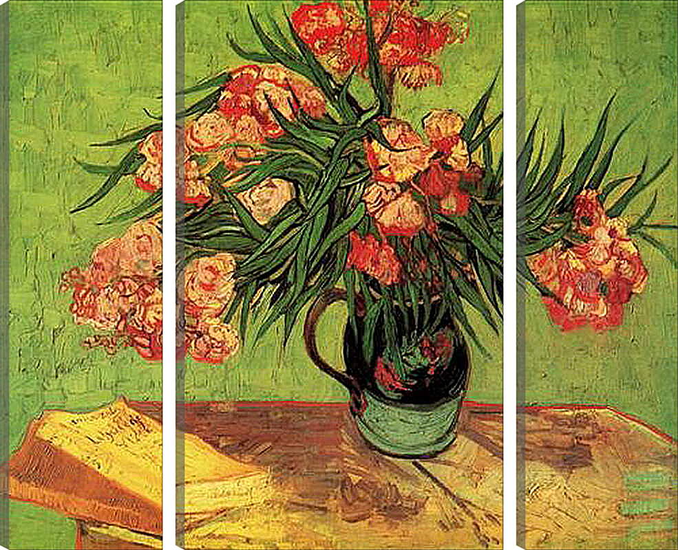 Модульная картина - Still Life Vase with Oleanders and Books. Винсент Ван Гог