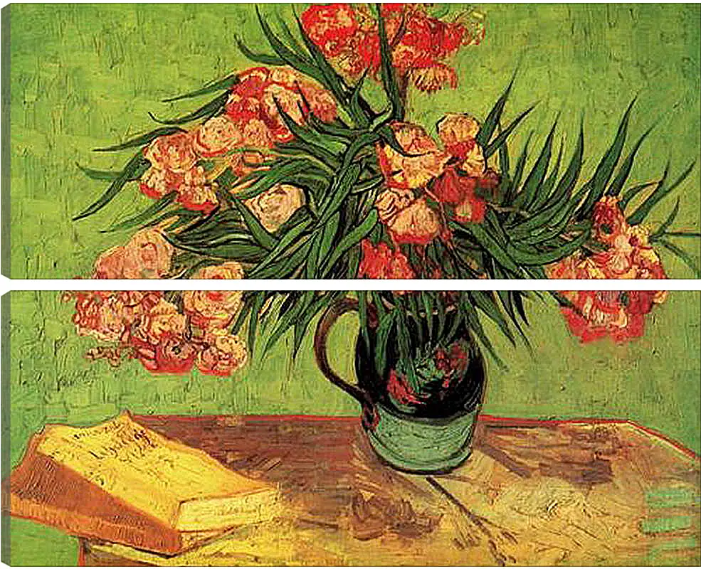 Модульная картина - Still Life Vase with Oleanders and Books. Винсент Ван Гог