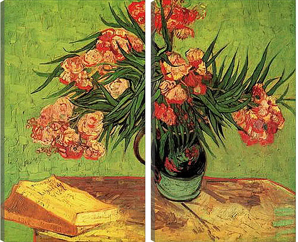 Модульная картина - Still Life Vase with Oleanders and Books. Винсент Ван Гог