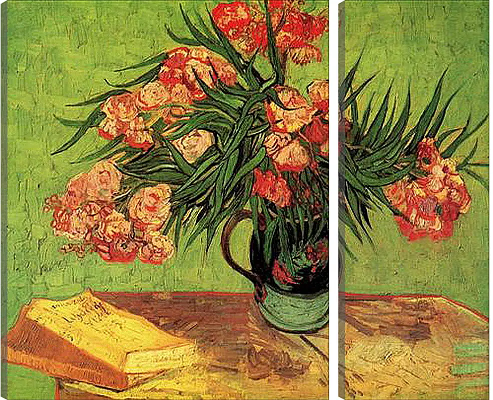 Модульная картина - Still Life Vase with Oleanders and Books. Винсент Ван Гог