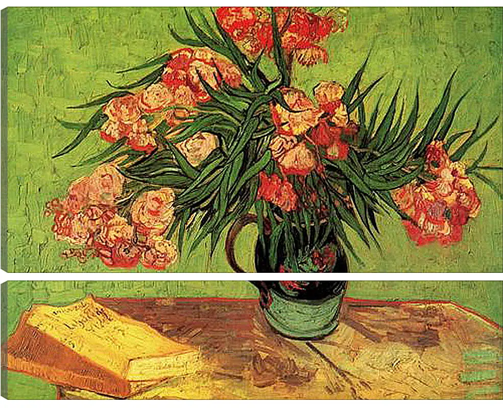 Модульная картина - Still Life Vase with Oleanders and Books. Винсент Ван Гог