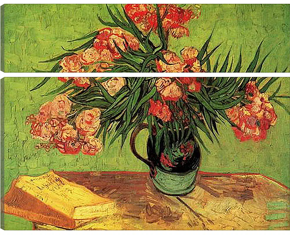 Модульная картина - Still Life Vase with Oleanders and Books. Винсент Ван Гог