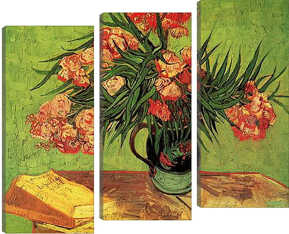 Модульная картина - Still Life Vase with Oleanders and Books. Винсент Ван Гог