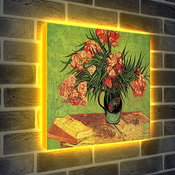 Лайтбокс световая панель - Still Life Vase with Oleanders and Books. Винсент Ван Гог