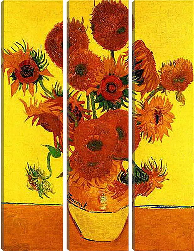 Модульная картина - Still Life Vase with Fifteen Sunflowers 3. Винсент Ван Гог