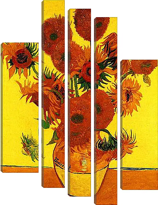 Модульная картина - Still Life Vase with Fifteen Sunflowers 3. Винсент Ван Гог