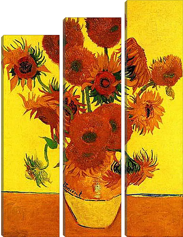 Модульная картина - Still Life Vase with Fifteen Sunflowers 3. Винсент Ван Гог