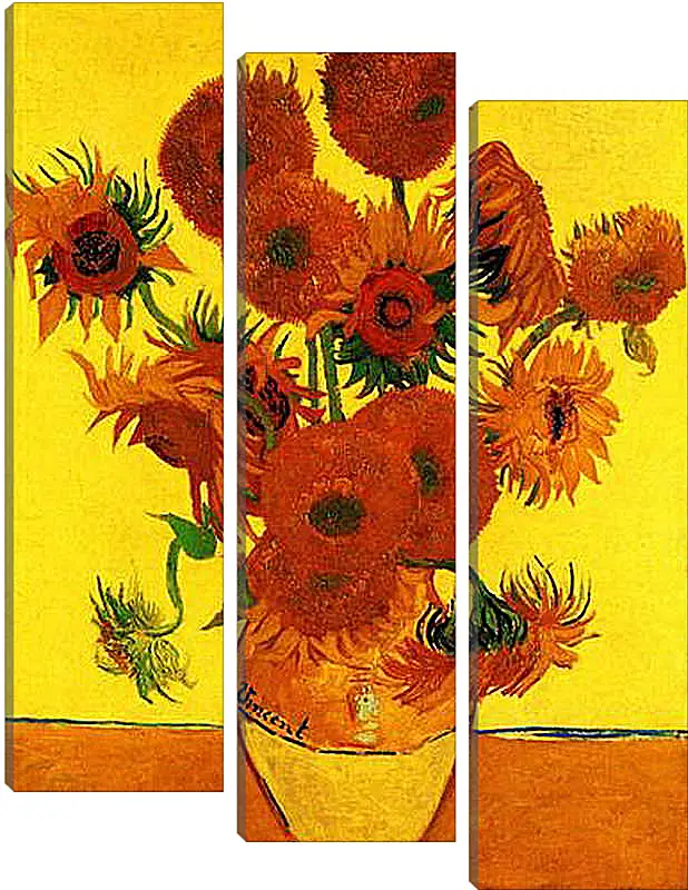 Модульная картина - Still Life Vase with Fifteen Sunflowers 3. Винсент Ван Гог