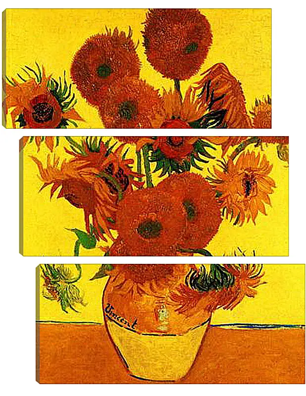 Модульная картина - Still Life Vase with Fifteen Sunflowers 3. Винсент Ван Гог