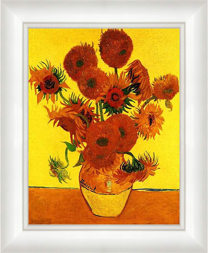 Картина в раме - Still Life Vase with Fifteen Sunflowers 3. Винсент Ван Гог