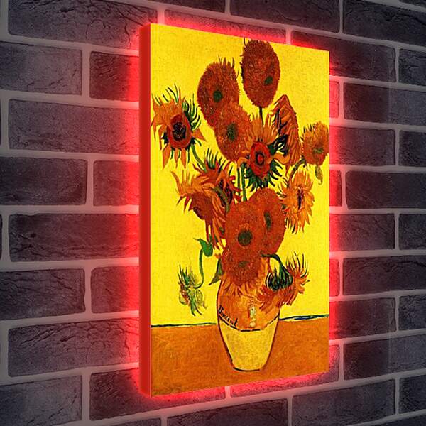 Лайтбокс световая панель - Still Life Vase with Fifteen Sunflowers 3. Винсент Ван Гог