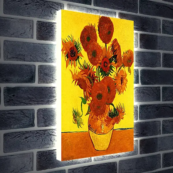 Лайтбокс световая панель - Still Life Vase with Fifteen Sunflowers 3. Винсент Ван Гог