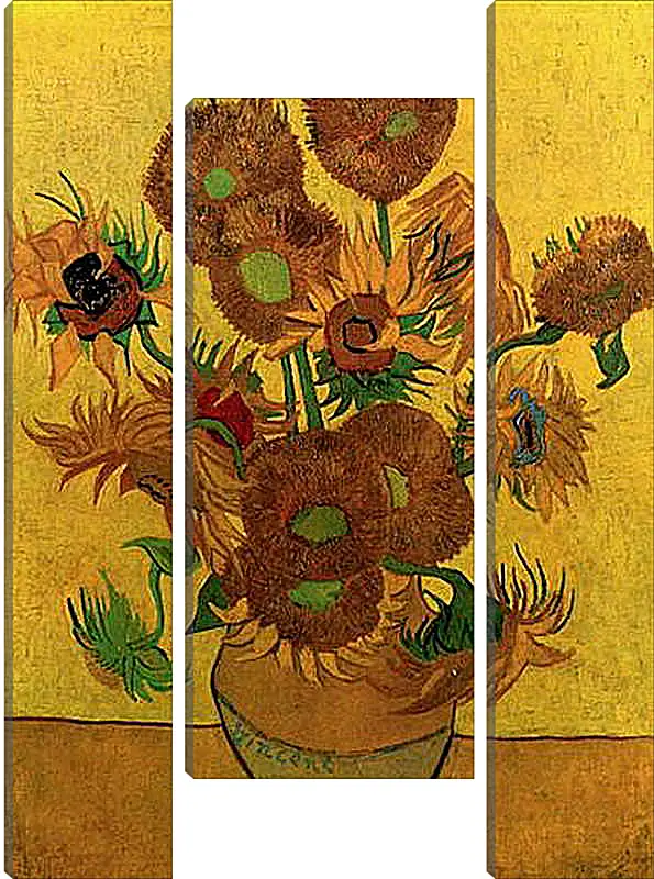 Модульная картина - Still Life Vase with Fifteen Sunflowers. Винсент Ван Гог