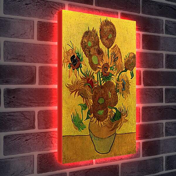 Лайтбокс световая панель - Still Life Vase with Fifteen Sunflowers. Винсент Ван Гог