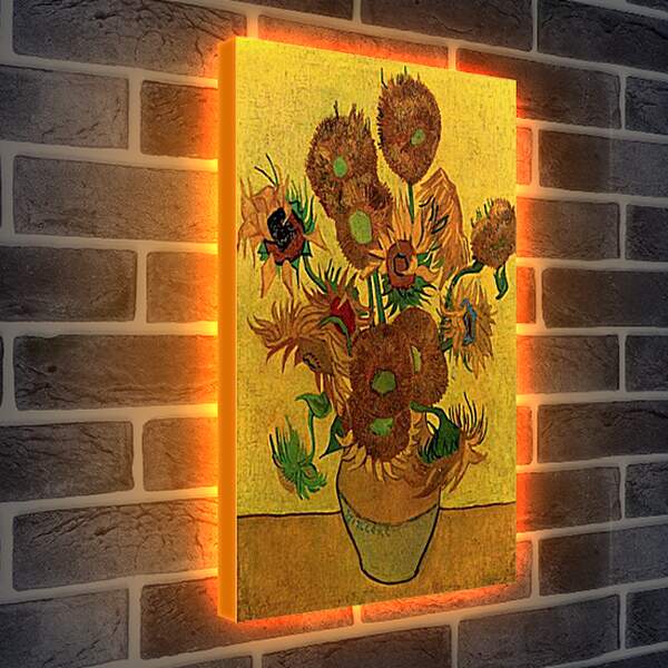 Лайтбокс световая панель - Still Life Vase with Fifteen Sunflowers. Винсент Ван Гог