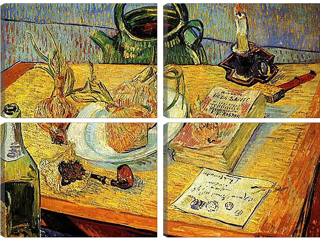 Модульная картина - Still Life Drawing Board, Pipe, Onions and Sealing-Wax. Винсент Ван Гог