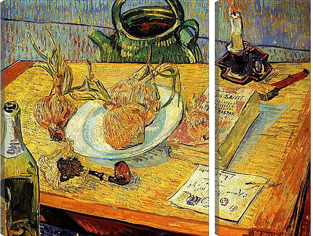 Модульная картина - Still Life Drawing Board, Pipe, Onions and Sealing-Wax. Винсент Ван Гог