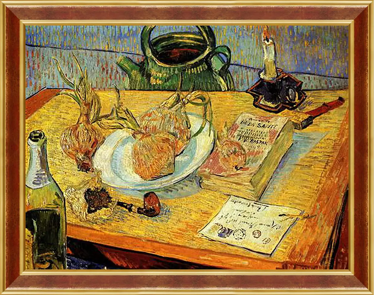 Картина в раме - Still Life Drawing Board, Pipe, Onions and Sealing-Wax. Винсент Ван Гог