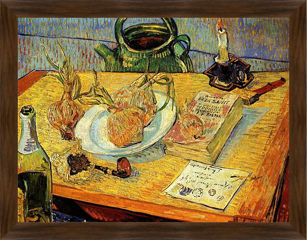 Картина в раме - Still Life Drawing Board, Pipe, Onions and Sealing-Wax. Винсент Ван Гог