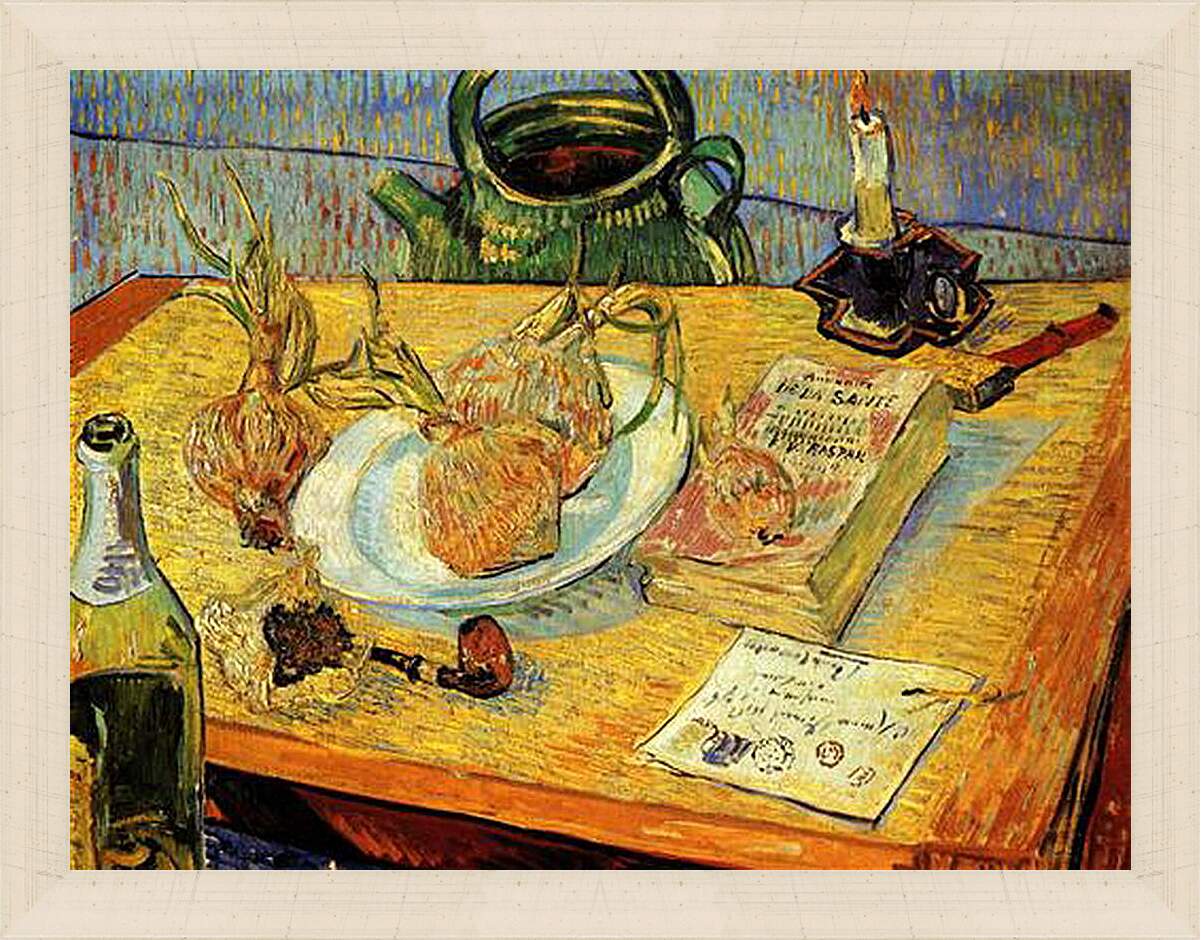 Картина в раме - Still Life Drawing Board, Pipe, Onions and Sealing-Wax. Винсент Ван Гог