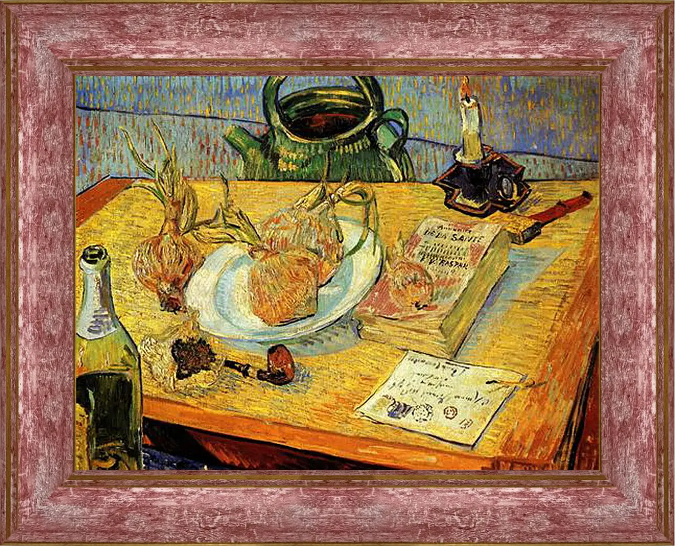 Картина в раме - Still Life Drawing Board, Pipe, Onions and Sealing-Wax. Винсент Ван Гог