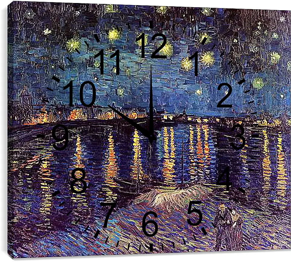 Часы картина - Starry Night Over the Rhone. Винсент Ван Гог