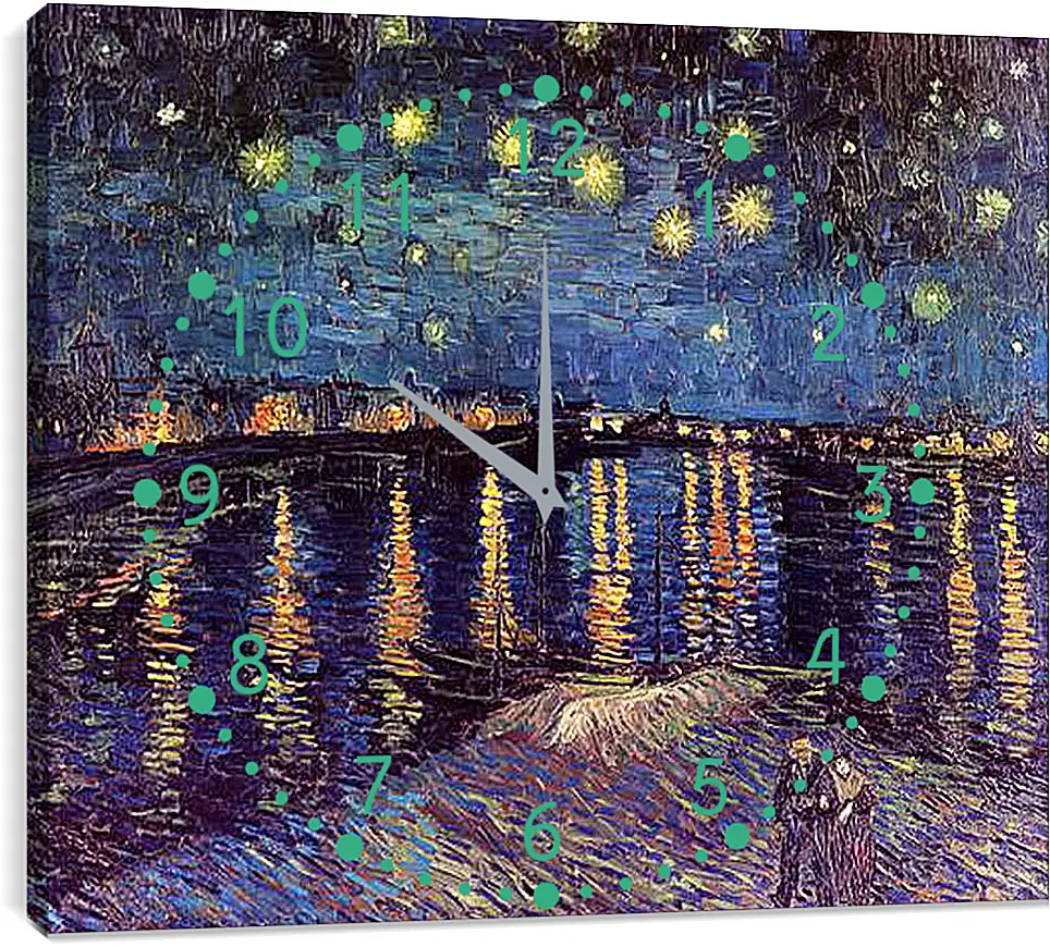 Часы картина - Starry Night Over the Rhone. Винсент Ван Гог