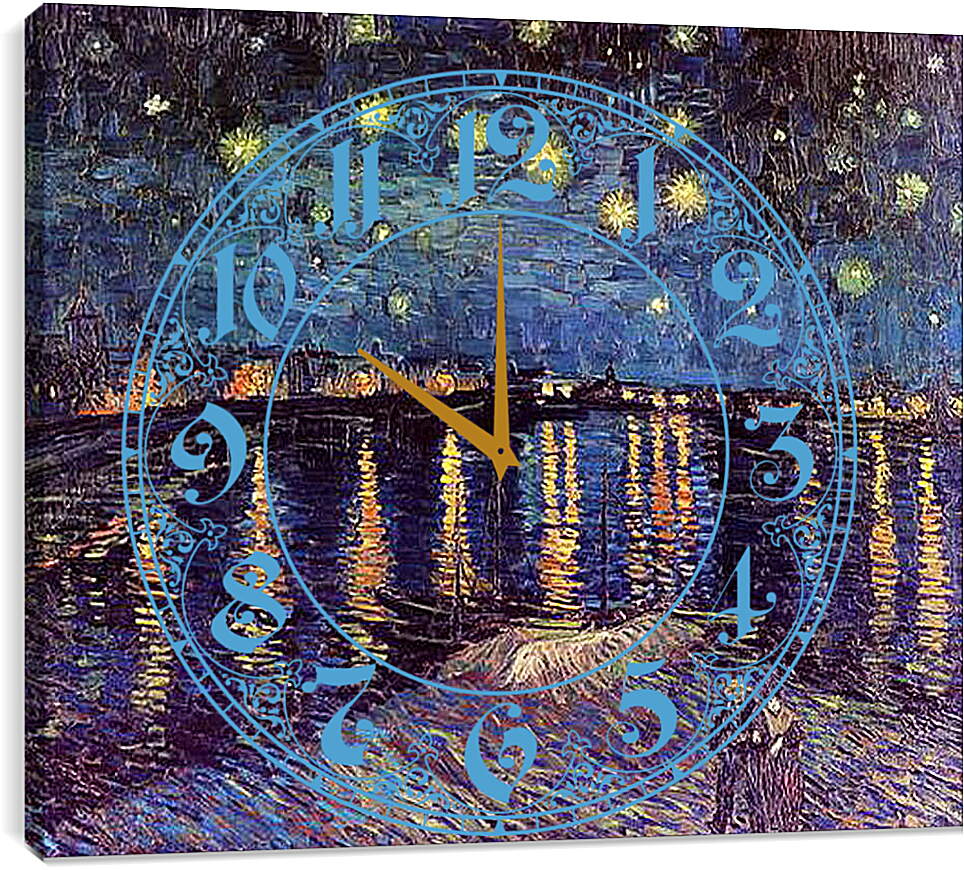Часы картина - Starry Night Over the Rhone. Винсент Ван Гог