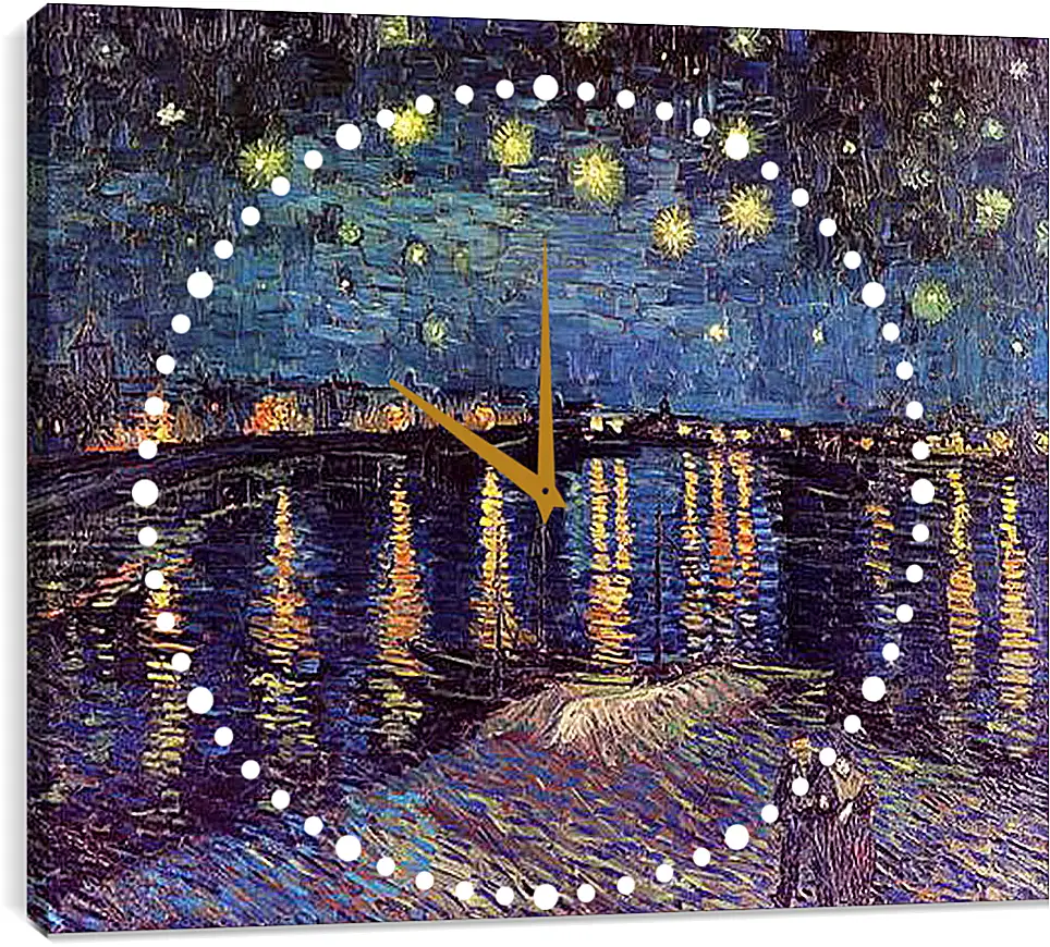 Часы картина - Starry Night Over the Rhone. Винсент Ван Гог