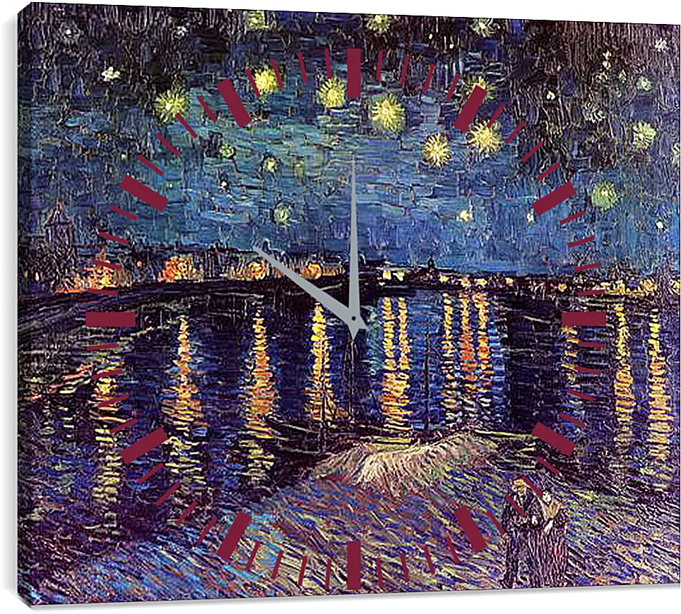 Часы картина - Starry Night Over the Rhone. Винсент Ван Гог