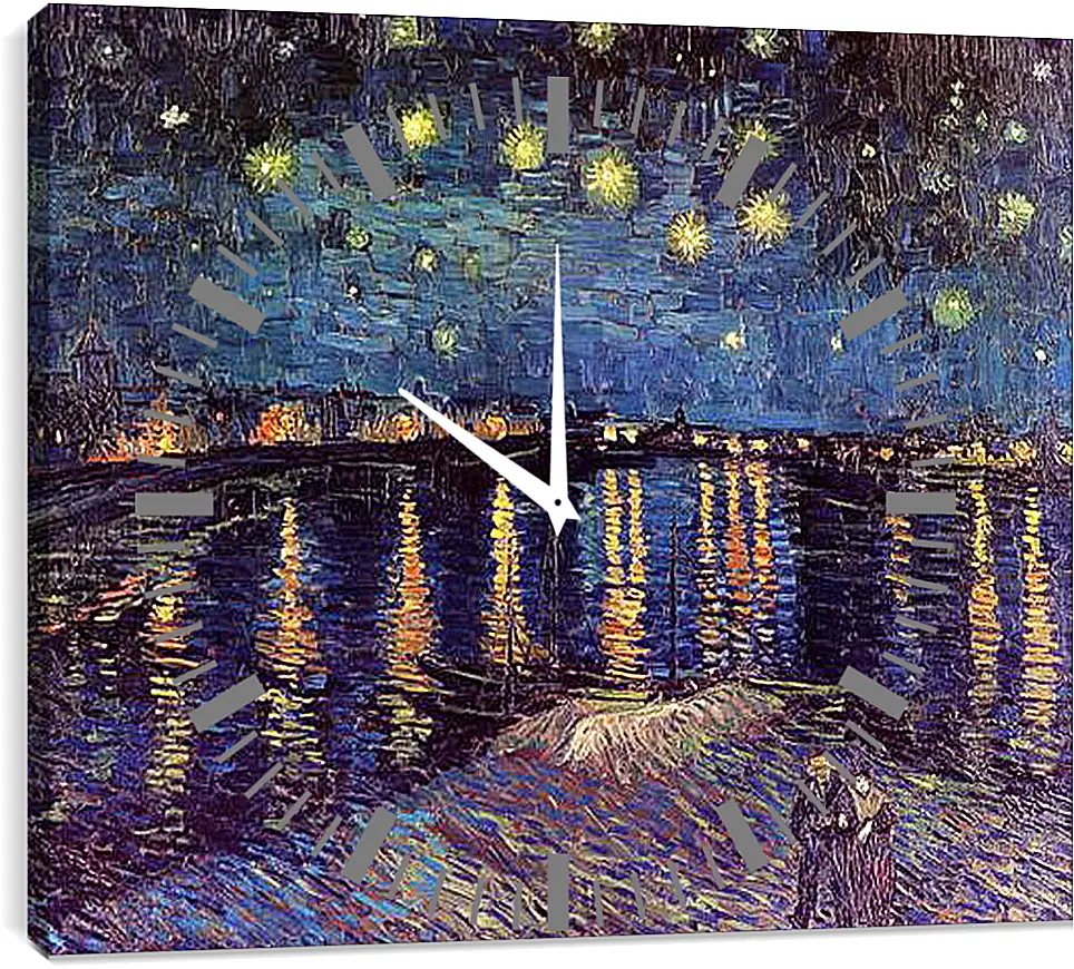 Часы картина - Starry Night Over the Rhone. Винсент Ван Гог