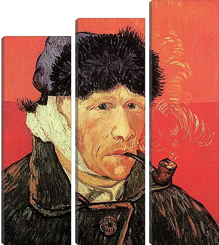 Модульная картина - Self-Portrait with Bandaged Ear and Pipe. Винсент Ван Гог