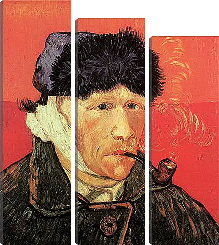 Модульная картина - Self-Portrait with Bandaged Ear and Pipe. Винсент Ван Гог