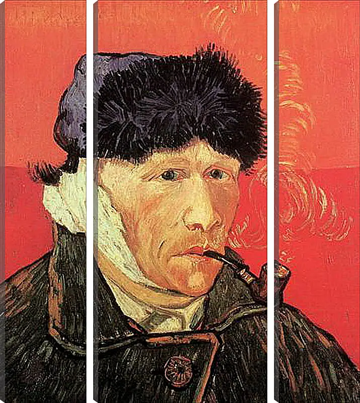 Модульная картина - Self-Portrait with Bandaged Ear and Pipe. Винсент Ван Гог