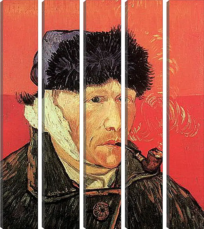 Модульная картина - Self-Portrait with Bandaged Ear and Pipe. Винсент Ван Гог