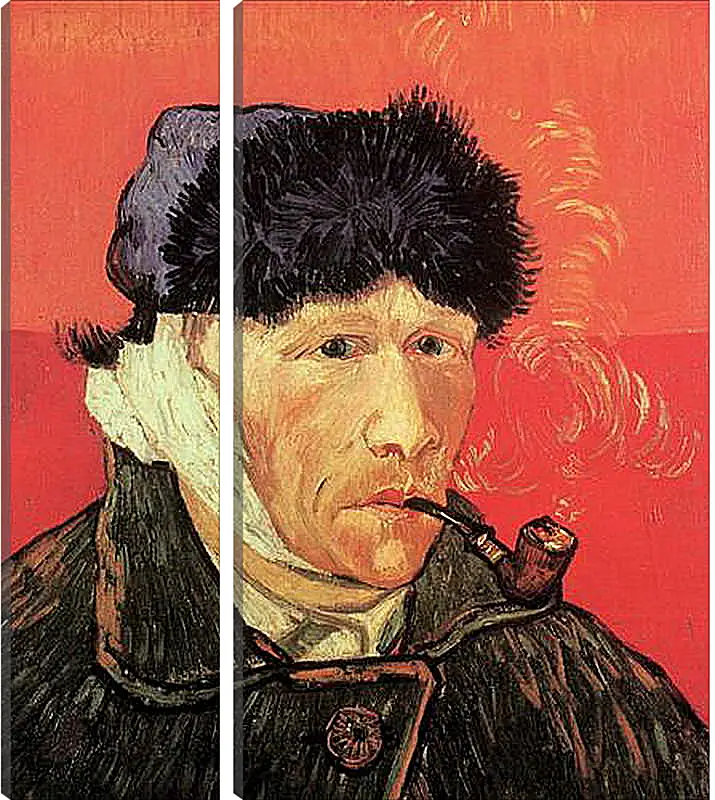 Модульная картина - Self-Portrait with Bandaged Ear and Pipe. Винсент Ван Гог