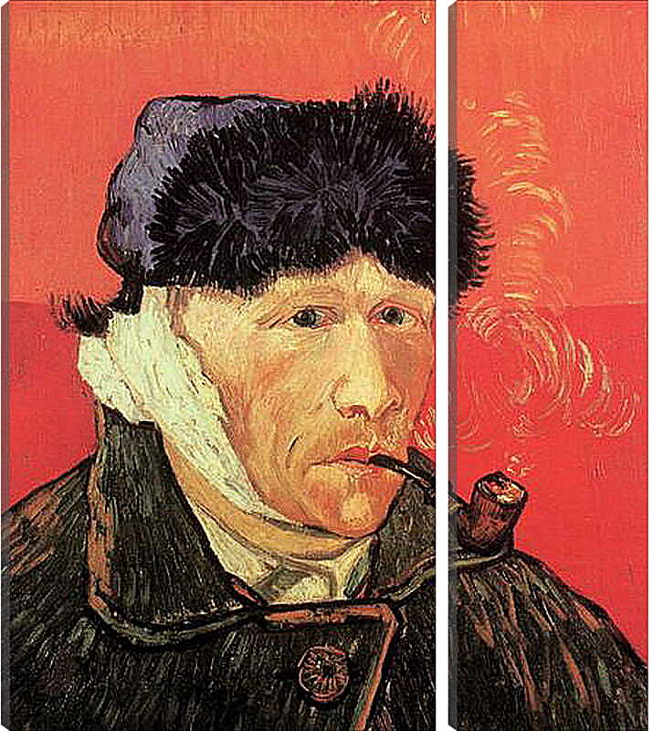 Модульная картина - Self-Portrait with Bandaged Ear and Pipe. Винсент Ван Гог