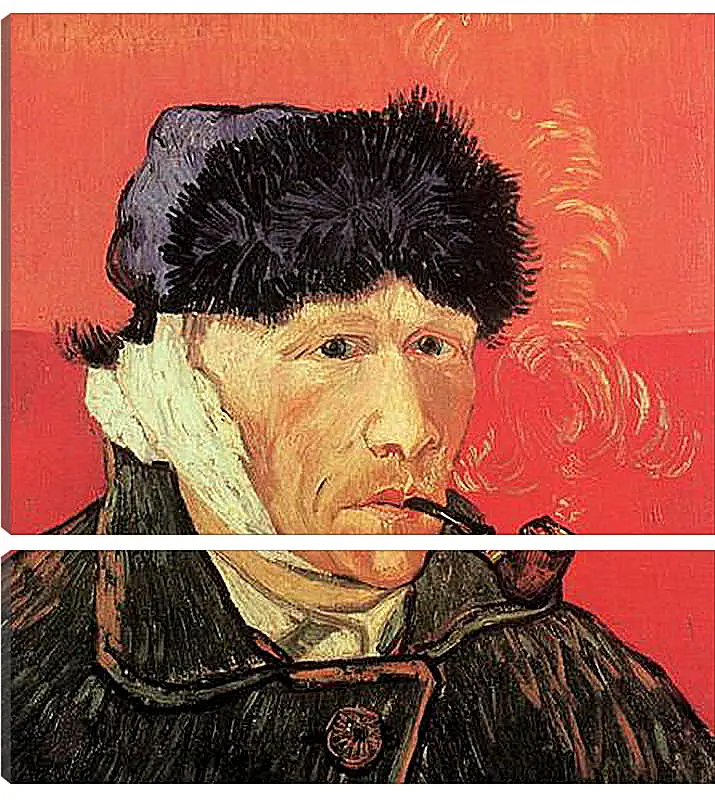 Модульная картина - Self-Portrait with Bandaged Ear and Pipe. Винсент Ван Гог