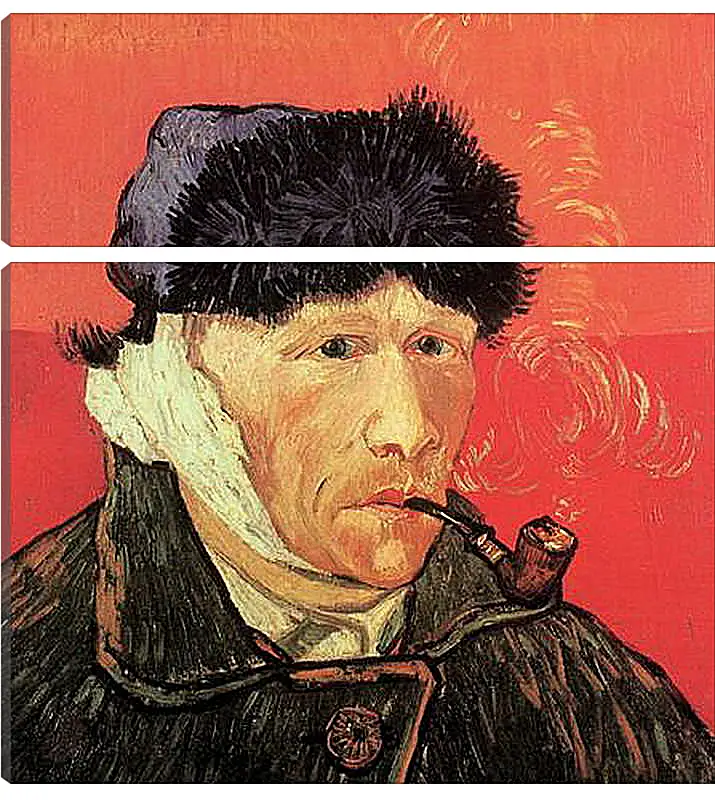 Модульная картина - Self-Portrait with Bandaged Ear and Pipe. Винсент Ван Гог