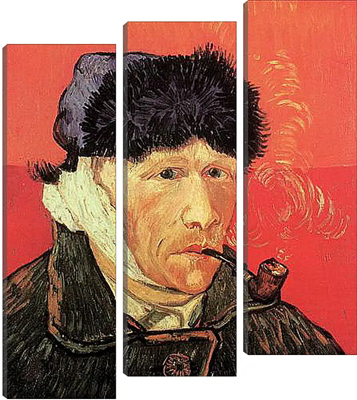 Модульная картина - Self-Portrait with Bandaged Ear and Pipe. Винсент Ван Гог