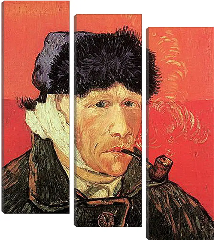 Модульная картина - Self-Portrait with Bandaged Ear and Pipe. Винсент Ван Гог