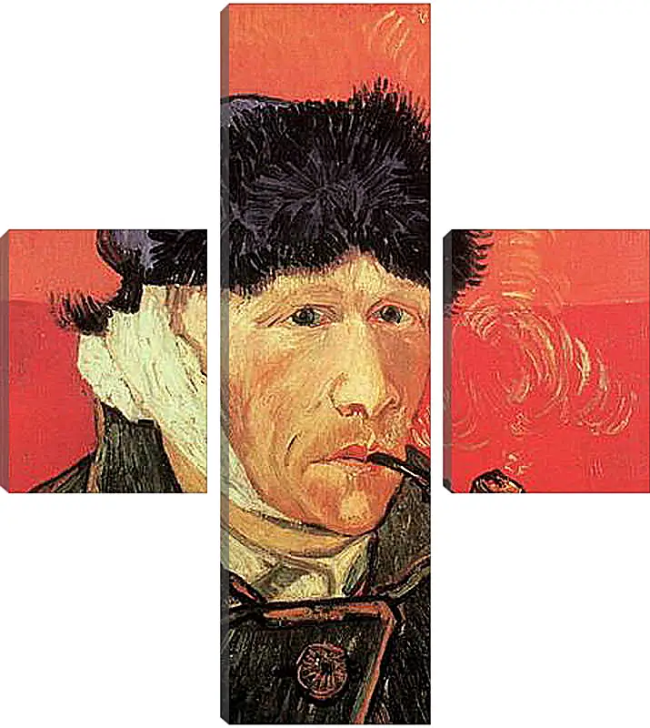 Модульная картина - Self-Portrait with Bandaged Ear and Pipe. Винсент Ван Гог