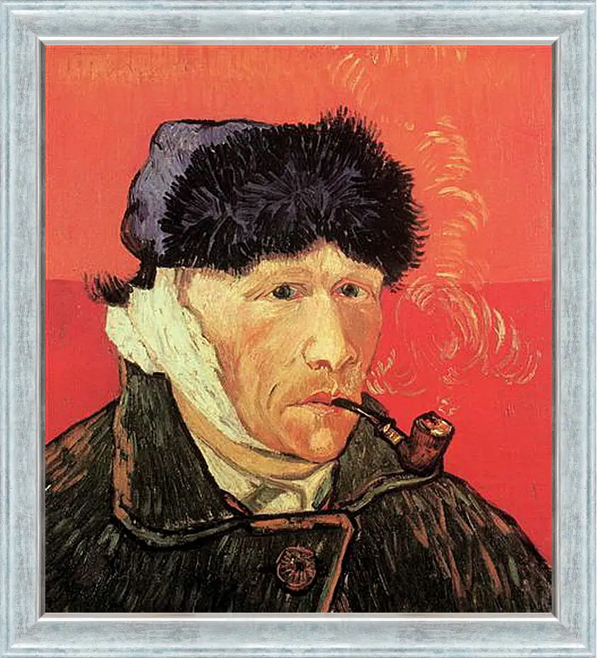 Картина в раме - Self-Portrait with Bandaged Ear and Pipe. Винсент Ван Гог